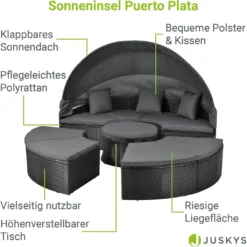 Juskys 2in1 XXL Polyrattan Sonneninsel & Sitzgruppe Puerto Plata – Set Mit Dach, Kissen, Tisch Und Hockern – Liegeinsel Lounge Wetterfest Garten 14 Juskys 2in1 XXL Polyrattan Sonneninsel & Sitzgruppe Puerto Plata – Set Mit Dach, Kissen, Tisch Und Hockern – Liegeinsel Lounge Wetterfest Garten -Grünwelt Exporteren Garten-Winkel 8ddafd3a18b09f6744fafed4865a14df