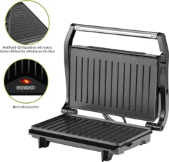 Monzana Kontaktgrill Antihaftbeschichtung BPA Frei Cool-Touch Griff Herausnehmbare Auffangschale 750W Tischgrill Sandwich Maker -Grünwelt Exporteren Garten-Winkel 8de8c004a5fc95a2cf0818b5f84b21c0
