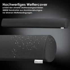 KESSER® Infrarot Heizstrahler 3000W IR-Gastro-Bar Terrassenstrahler Mit Fernbedienung Inkl. Schutzhülle Infrarotstrahler Quarzstrahler Terrassenheizer Wickeltischstrahler Wand-Heizstrahler Black, Leistung:3000W Silber -Grünwelt Exporteren Garten-Winkel 8e9721e724e5dd9ac11ebb603f38bfc1