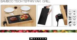 Melissa 16300021 Rauchfreier Bambus Teppanyaki-Grill Teppan Yaki Elektro Grill Kombinierte Teppanyaki- Und Grillplatte 1800 Watt -Grünwelt Exporteren Garten-Winkel 8f07483ef9bedaee0ec2a43c04914566