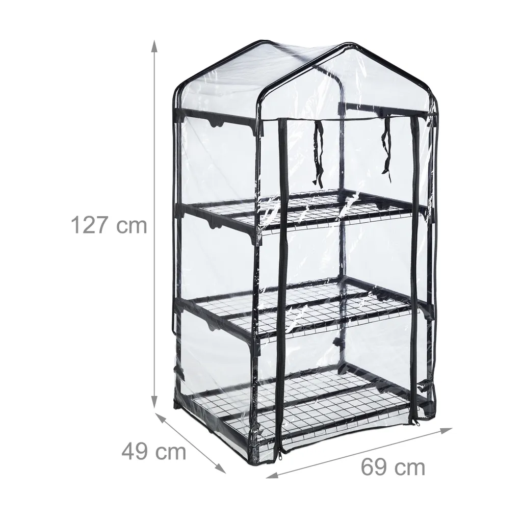 Relaxdays Gewächshaus Für Balkon Mit 3 Ebenen 4 Relaxdays Gewächshaus Für Balkon Mit 3 Ebenen – Bild 4