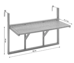 Dehner Balkon-Hängetisch, Klappbar, 90 X 65 X 41.7 Cm, FSC® Akazienholz, Dunkelgrau -Grünwelt Exporteren Garten-Winkel 9034bcfa307f50a46440dfb61b023b65