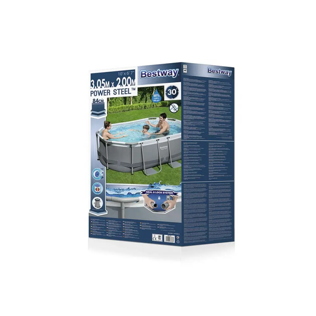 Bestway 5614A Power Steel Ovaler Oberirdischer Pool 305x200x84cmHöhe (cm): 84, Breite (cm): 305, Zusammensetzung: PVC, Länge (cm): 200, Gestalten: Oval, Maße: 3 - 3,99 M, Filterpumpe: 58381 16 Bestway 5614A Power Steel Ovaler Oberirdischer Pool 305x200x84cmHöhe (cm): 84, Breite (cm): 305, Zusammensetzung: PVC, Länge (cm): 200, Gestalten: Oval, Maße: 3 - 3,99 M, Filterpumpe: 58381 – Bild 16