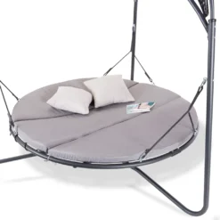 LECO Doppelschwingliege, Grau, Stahl/Textilene, 209 X 209 X 205 Cm -Grünwelt Exporteren Garten-Winkel 90908148a9a53d2291a6fd13bff9ea79