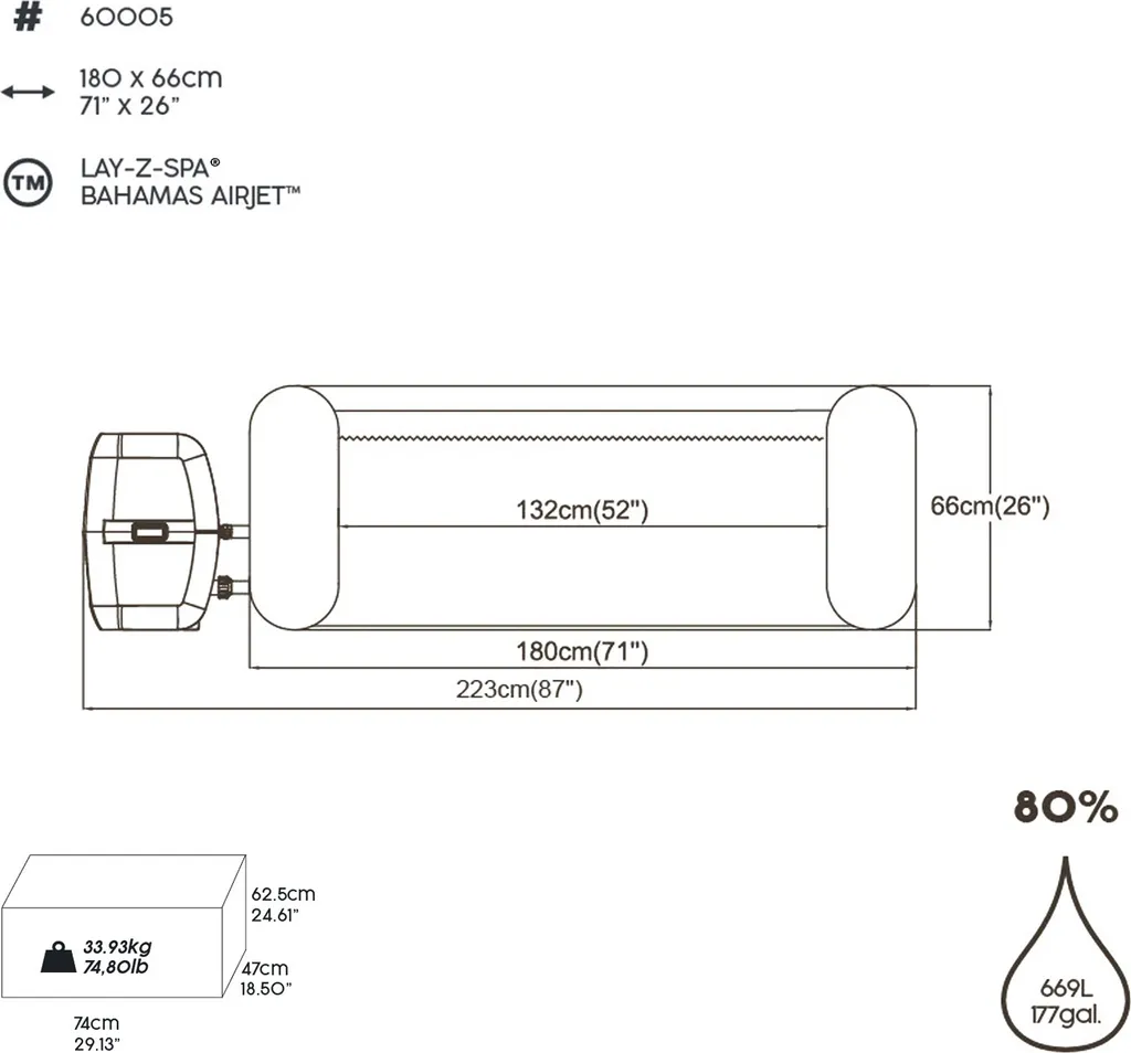 Bestway® LAY-Z-SPA® Whirlpool Bahamas AirJet™ Ø 180 X 66 Cm, Rund 8 Bestway® LAY-Z-SPA® Whirlpool Bahamas AirJet™ Ø 180 X 66 Cm, Rund – Bild 8