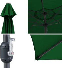 Lospitch 3.5m Sonnenschirm Gartenschirm Wasserabweisend Terrassenschirm UV40+ Mit Handkurbel Balkon Marktschirm,Grün,3.5m -Grünwelt Exporteren Garten-Winkel 9195c7c900c66c85ca49cb9ea7f30488