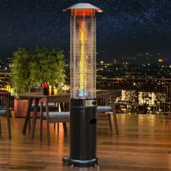 FINA | Gasheizstrahler | 1,8m | Schwarz | 11kW | Heizpilz, Terrassenheizstrahler, Terrassenheizer, Heizstrahler Gas