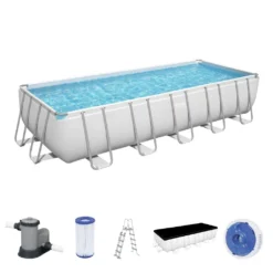Bestway® Power Steel™ Frame Pool Komplett-Set Mit Filterpumpe 640 X 274 X 132 Cm , Lichtgrau, Eckig -Grünwelt Exporteren Garten-Winkel 922b3f9870cfcded6e4775a8b7901b9e