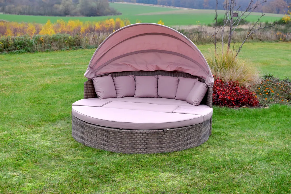 Merxx Relaxinsel "Riva" Ø 180 Cm Mit Erweiterungsset, Inkl. Kissen - Aluminiumgestell Mit Kunststoffgeflecht Natur 8 Merxx Relaxinsel "Riva" Ø 180 Cm Mit Erweiterungsset, Inkl. Kissen - Aluminiumgestell Mit Kunststoffgeflecht Natur – Bild 8