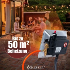 KESSER® Gasheizer Heizstrahler Gas Aufsatz Strahler Inkl. Piezo Zündung Schlauch & Regler Flaschenhalterung Gasheizstrahler Aufsatzheizstrahler Betrieben Mit Propan - Gas Für 5 Kg Oder 11 Kg Flaschen, Farbe:Silber -Grünwelt Exporteren Garten-Winkel 92aeb72f904e1b96a856a3ff322f5a6b