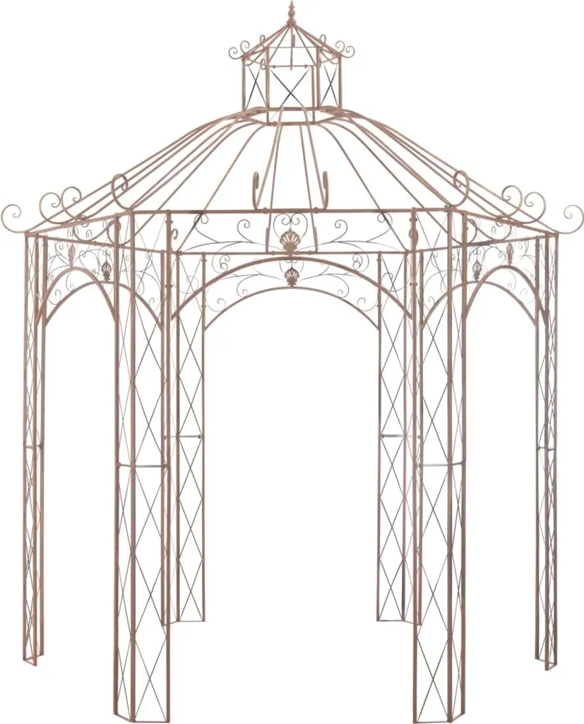 VidaXL Gartenpavillon Antikbraun 3 M Eisen 2 VidaXL Gartenpavillon Antikbraun 3 M Eisen – Bild 2