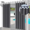 Outdoor Vorhang 2er SET Schlaufengardine 220 X 155 Cm Gartenlauben Balkon-Vorhänge Gardinen Verdunkelungsvorhänge Mit Schlaufen, Vorhang Wasserdicht Für Pavillon Strandhaus (2 Panele) Graphit [129]