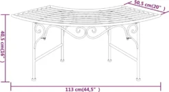 VidaXL Baumbank 113 Cm Schwarz Stahl -Grünwelt Exporteren Garten-Winkel 9512dcae86c88fc51b4a1bb6d06f60b3