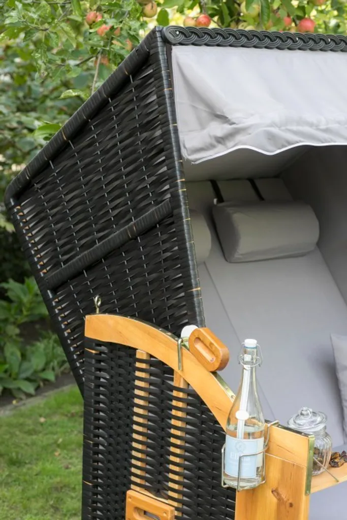 Strandkorb Ostsee XXL Wacholder PE Schwarz Dessin Royal Anthrazit 6 Strandkorb Ostsee XXL Wacholder PE Schwarz Dessin Royal Anthrazit – Bild 6