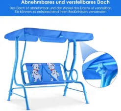 COSTWAY 2-Sitzer Kinder Hollywoodschaukel Mit Sonnendach Kinderschaukel Gartenschaukel Gartenliege Schaukelbank Gartenbank Blau 8 COSTWAY 2-Sitzer Kinder Hollywoodschaukel Mit Sonnendach Kinderschaukel Gartenschaukel Gartenliege Schaukelbank Gartenbank Blau -Grünwelt Exporteren Garten-Winkel 952e13e1436be00a56eea80520965a0a