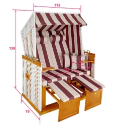 Tectake Strandkorb Mit Polster, Verstellbar, Inkl. Schutzhülle - Rot/weiß -Grünwelt Exporteren Garten-Winkel 961dcca807f9f98dc1d191fe9874fddd