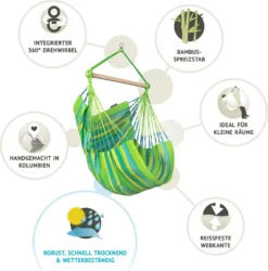 La Siesta Domingo Lime Basic Hängesessel Wetterfest Grün Hängestuhl -Grünwelt Exporteren Garten-Winkel 96a0336c42fee067dee2248e785493f3