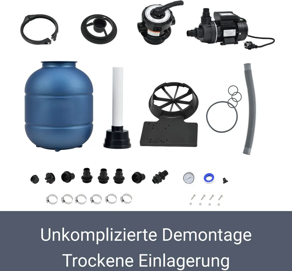 Juskys Sandfilteranlage PSFA20A – Robuster Pool-Filter Mit 4 Wege-Ventil Und Druckanzeige - Mit Selbstreinigungsfunktionen Und Winterfest 6 Juskys Sandfilteranlage PSFA20A – Robuster Pool-Filter Mit 4 Wege-Ventil Und Druckanzeige - Mit Selbstreinigungsfunktionen Und Winterfest – Bild 6
