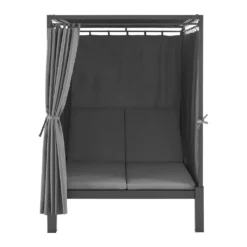 Juskys Doppel Loungebett Kreta - Gartenliege Für 2 Personen - Dach & Rückenlehne Verstellbar - Sonnenliege Für Terrasse, Garten & Balkon - Liege Grau -Grünwelt Exporteren Garten-Winkel 975aec3de44ca81490fb21f50f3b5e8e