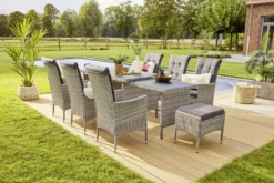 TrendLine Dining Möbelset Lyon 9-teilig Mit Ausziehtisch Inkl. Sitzkissen -Grünwelt Exporteren Garten-Winkel 97f38986f8f468ceb0458a19762b3320