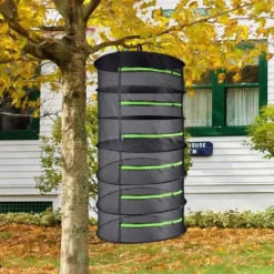 Trockennetz Trockengestell Zum Aufhängen, Faltbar Hängenetz Mit Zum Trocknen Kräutern Trocknungsnetz, Mit Reißverschlüssen, S-Haken Und Aufbewahrungstasche -Grünwelt Exporteren Garten-Winkel 98479854bcfc1ed2d2c1aeb432c0b313