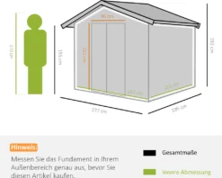 Outsunny Gerätehaus Mit Fundament Geräteschuppen Gartenhaus Garten Schuppen Metall Gelb 277 X 195 X 192 Cm -Grünwelt Exporteren Garten-Winkel 98724f3c55a02a3ad30e090b4617538b
