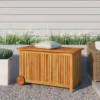 VIDAXL Gartentruhe Mit Rollen 90x50x58 Cm Massivholz Akazie