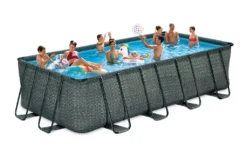 Summer Waves Premium FRAME Pool, Rattanoptik, PVC/Stahl, 549x274x132, Jede Menge Zubehör Inklusive, Rechteckig -Grünwelt Exporteren Garten-Winkel 98cabcc6d8fd1e905e931862a5bbccec