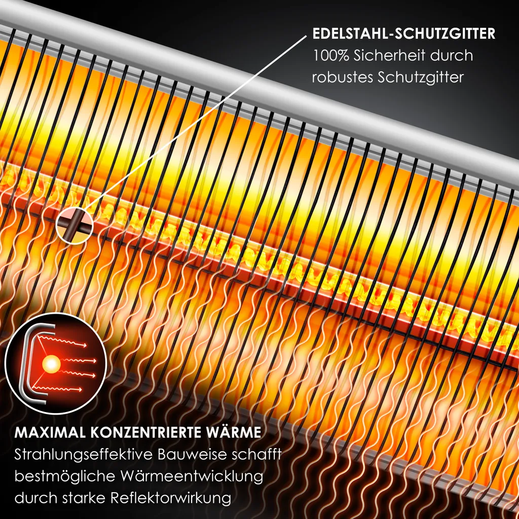 KESSER® Standheizstrahler Infrarot Stand Heizstrahler Inkl. Schutzhülle Wärmestrahler Terrasse Infrarotstrahler Turmheizstrahler 2000 Watt Terrassenstrahler Standheizung Mit Fernbedienung, Farbe:Silber 5 KESSER® Standheizstrahler Infrarot Stand Heizstrahler Inkl. Schutzhülle Wärmestrahler Terrasse Infrarotstrahler Turmheizstrahler 2000 Watt Terrassenstrahler Standheizung Mit Fernbedienung, Farbe:Silber – Bild 5