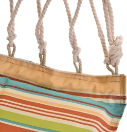 Outsunny Hängesessel Mit Querstrebe Und Kissen,Hängestuhl,hängesitz,hängeschaukel,Leicht Zu Tragen,einfach Verpackung Und Aufbewahrung,bis 100 Kg Belastbar,mehrfarbig 100 X 106 Cm -Grünwelt Exporteren Garten-Winkel 9965121d627a715513fd2f0a7ca0d599