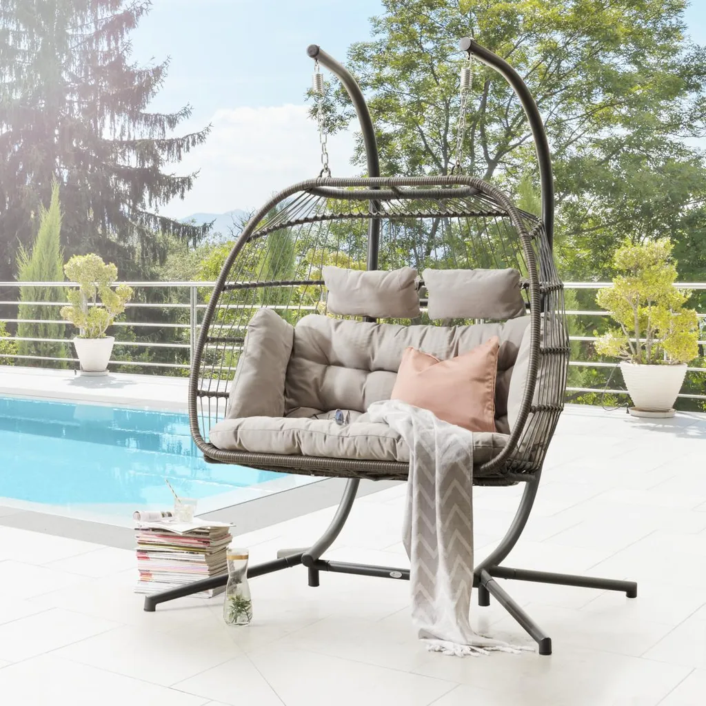 Destiny Coco Double Relax Hängesessel Polyrattan Hängekorb Hängestuhl 1 Destiny Coco Double Relax Hängesessel Polyrattan Hängekorb Hängestuhl