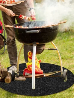 40 Zoll Feuerschalenmatte Grillmatten Feuerfeste Unterlage Verdickte ölbeständige Hitzebeständige Matte Runde Grillmatte Bodenschutz Für Bodenrasen Im Freien -Grünwelt Exporteren Garten-Winkel 99872fe5ca7dff936fe50c74e910b8fb