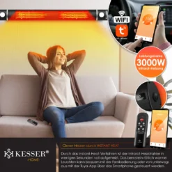 KESSER® Infrarot Heizstrahler 3000W IR-Gastro-Bar Inkl. LED Licht Terrassenstrahler Mit WiFi & Fernbedienung Inkl. Schutzhülle Infrarotstrahler Quarzstrahler Terrassenheizer Wand-Heizstrahler, Farbe:Schwarz 17 KESSER® Infrarot Heizstrahler 3000W IR-Gastro-Bar Inkl. LED Licht Terrassenstrahler Mit WiFi & Fernbedienung Inkl. Schutzhülle Infrarotstrahler Quarzstrahler Terrassenheizer Wand-Heizstrahler, Farbe:Schwarz -Grünwelt Exporteren Garten-Winkel 99b952edb4400887174ac85585f598df