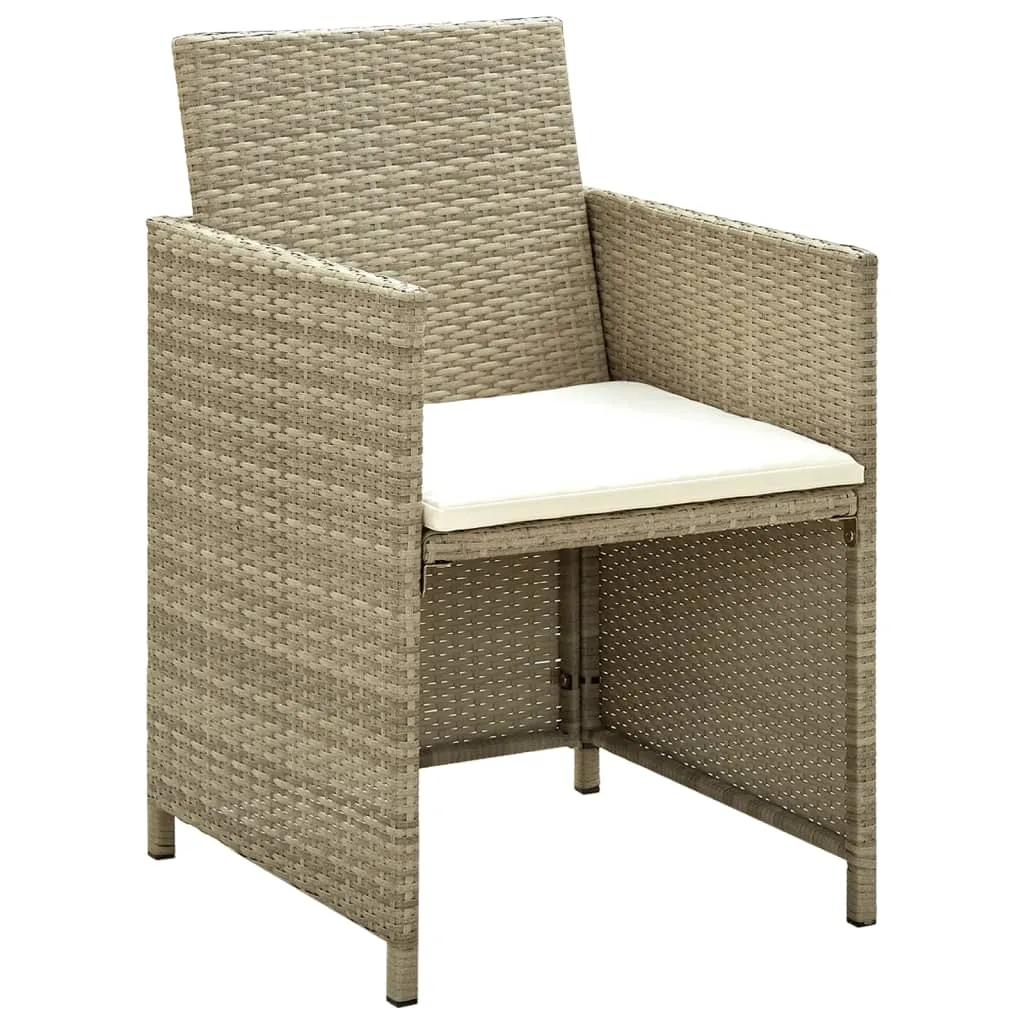 VidaXL 4-tlg. Garten-Lounge-Set Mit Auflagen Beige Poly Rattan 5 VidaXL 4-tlg. Garten-Lounge-Set Mit Auflagen Beige Poly Rattan – Bild 5