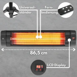Echos Heizstrahler | Mit Fernbedienung | Timer | 3 Leistungsstufen | 850 Watt | 1650 Watt | 2500 Watt -Grünwelt Exporteren Garten-Winkel 9af0170d5afe0e58404dd1d5a55a8c5e
