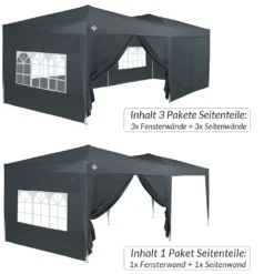 2x Seitenwände Pavillon Capri Faltpavillon Partyzelt Gartenzelt Seitenteile Wand, Farbe:anthrazit -Grünwelt Exporteren Garten-Winkel 9af01f5e5e0c82abef8f8211a6f100c1