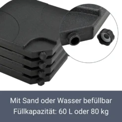 Juskys Schirmgewicht 4er-Set Quad Für Schirmständer Mit 60 Liter Wasser Oder 80 Kg Sand Befüllbar HDPE Kunststoff Sonnen-Schirmständer -Grünwelt Exporteren Garten-Winkel 9b006308eb3b146413ede9d5127c5202
