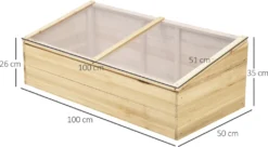 Outsunny Gewächshaus Holz Frühbeet Frühbeetkasten Treibhaus Garten & Pflanzkasten-System Für Garten Balkon, 100 X 50 X 35 Cm, Natur, Tanne, PC-Platte -Grünwelt Exporteren Garten-Winkel 9b1241a5927d88404ece3fd442e3dbb6