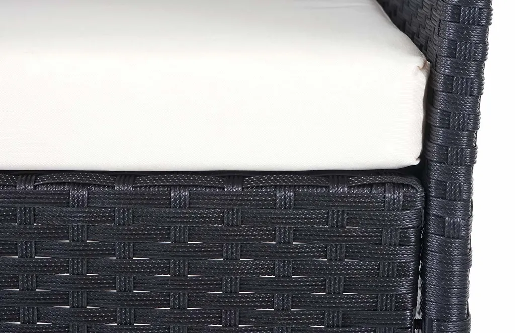 Poly-Rattan Garten-Garnitur HWC-D82, Sitzgruppe Lounge-Set Schwarz Mit Kissen Creme 5 Poly-Rattan Garten-Garnitur HWC-D82, Sitzgruppe Lounge-Set Schwarz Mit Kissen Creme – Bild 5