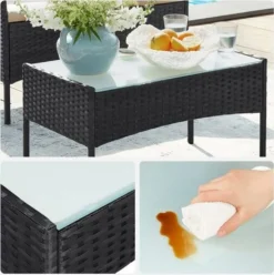 SONGMICS Balkonmöbel, Aus PE-Polyrattan, Lounge-Set, GGF004B05 -Grünwelt Exporteren Garten-Winkel 9c8c260cf589d3953ab07d6122a02a6a