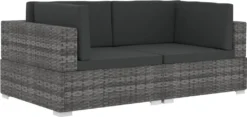 VidaXL Ecksofas 2 Stk. Mit Auflagen Poly Rattan Grau