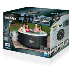Bestway Whirlpool Lay-Z-Spa Miami | 4 Personen | 81 Massageluftdüsen | Automatisch Aufblasbar | 180x66 Cm | Schwarz/türkis | Abdeckung | Indoor Outdoor 32 Bestway Whirlpool Lay-Z-Spa Miami | 4 Personen | 81 Massageluftdüsen | Automatisch Aufblasbar | 180x66 Cm | Schwarz/türkis | Abdeckung | Indoor Outdoor -Grünwelt Exporteren Garten-Winkel 9d283887590609cce5f98801d05039d8