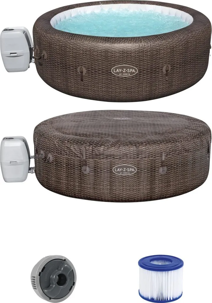 Bestway LAY-Z-SPA® St. Moritz AirJet™ Whirlpool, 216 X 71 Cm, 5-7 Personen, Rund, Braun 9 Bestway LAY-Z-SPA® St. Moritz AirJet™ Whirlpool, 216 X 71 Cm, 5-7 Personen, Rund, Braun – Bild 9