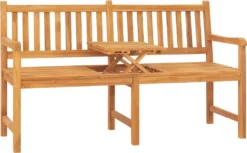 VidaXL 3-Sitzer Gartenbank Mit Tisch 150 Cm Teak Massivholz