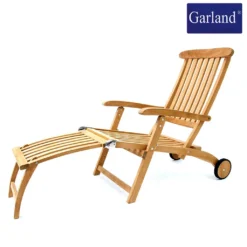 Garland Deckchair Bari Rollen Armlehnen Verstellbar Teak Holz SVLK-zertifiziert Klappbar Liegestuhl Gartenliege Sonnenliege -Grünwelt Exporteren Garten-Winkel 9da755507fd413d4972581e6b182b0c2