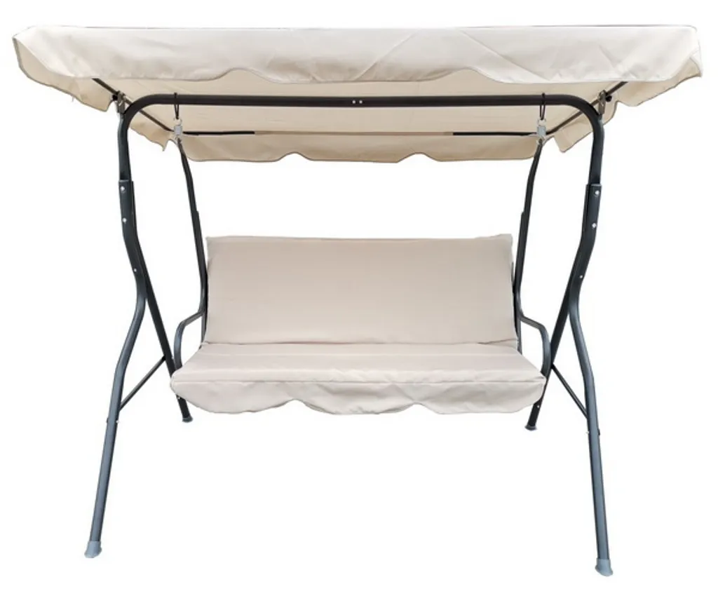 Linder Exclusiv 3-Sitzer Hollywoodschaukeln Gartenschaukel Mit Sonnendach Schaukelbank Gartenliege Beige 2 Linder Exclusiv 3-Sitzer Hollywoodschaukeln Gartenschaukel Mit Sonnendach Schaukelbank Gartenliege Beige – Bild 2