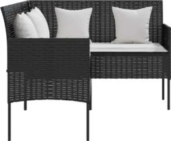 VidaXL Sofa In L-Form Mit Kissen Poly Rattan Schwarz -Grünwelt Exporteren Garten-Winkel 9df7262707e1a789d6211c0a2a56dff3