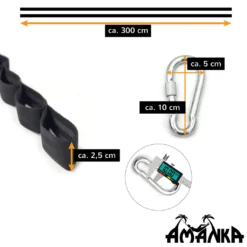 300kg Hängematten Befestigung 2 Gurte 280x2,5cm Baum Gurt Set Aufhängung Schwarz 17 300kg Hängematten Befestigung 2 Gurte 280x2,5cm Baum Gurt Set Aufhängung Schwarz -Grünwelt Exporteren Garten-Winkel 9e4d41ba2783fd37c5835980a6be83d8