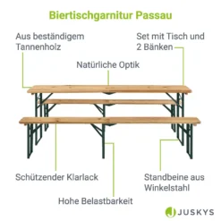 Juskys Bierzeltgarnitur 3-teilig Biertischgarnitur Mittig Klappbar 220 Cm - Gartenmöbel Set Aus Tannenholz Biertisch Bierbänke Festzeltgarnitur Natur 19 Juskys Bierzeltgarnitur 3-teilig Biertischgarnitur Mittig Klappbar 220 Cm - Gartenmöbel Set Aus Tannenholz Biertisch Bierbänke Festzeltgarnitur Natur -Grünwelt Exporteren Garten-Winkel 9e76329f4fba729bfc72a02eeb997920