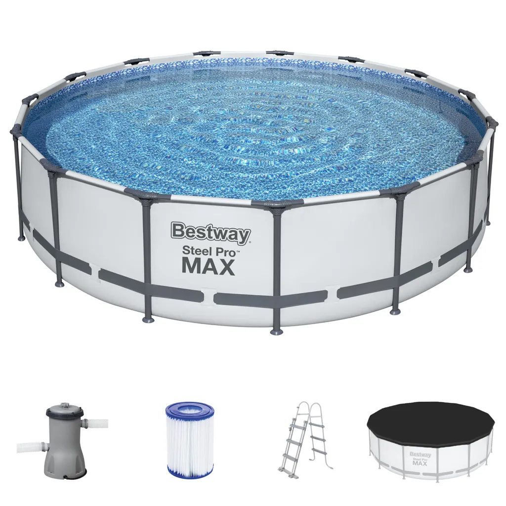 Bestway Frame Pool “Steel Pro™” Set 457x107 Cm - Rund - 14.970 L; 56488 17 Bestway Frame Pool “Steel Pro™” Set 457x107 Cm - Rund - 14.970 L; 56488 – Bild 17